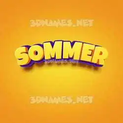 sommer in Orange Toon style - 3D name wallpaper