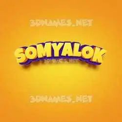 somyalok in Orange Toon style - 3D name wallpaper
