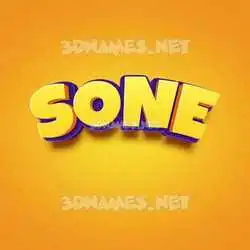 sone in Orange Toon style - 3D name wallpaper
