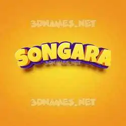 songara in Orange Toon style - 3D name wallpaper