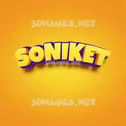 soniket in Orange Toon style - 3D name wallpaper