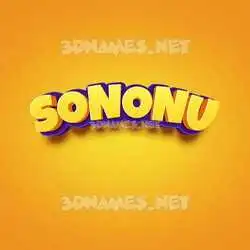 sononu in Orange Toon style - 3D name wallpaper