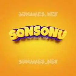 sonsonu in Orange Toon style - 3D name wallpaper