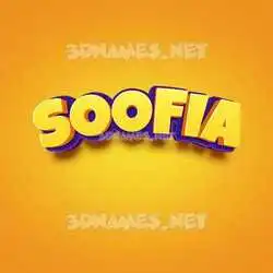 soofia in Orange Toon style - 3D name wallpaper