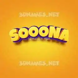 sooona in Orange Toon style - 3D name wallpaper