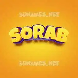 sorab in Orange Toon style - 3D name wallpaper