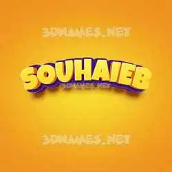souhaieb in Orange Toon style - 3D name wallpaper