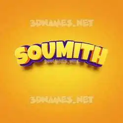 soumith in Orange Toon style - 3D name wallpaper