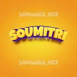 soumitri in Orange Toon style - 3D name wallpaper