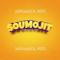 soumojit in Orange Toon style - 3D name wallpaper