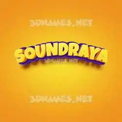 soundraya in Orange Toon style - 3D name wallpaper