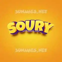 soury in Orange Toon style - 3D name wallpaper