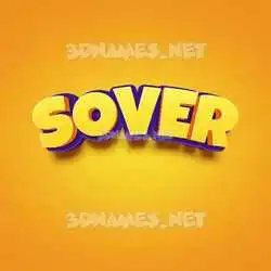 sover in Orange Toon style - 3D name wallpaper