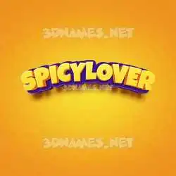 spicylover in Orange Toon style - 3D name wallpaper