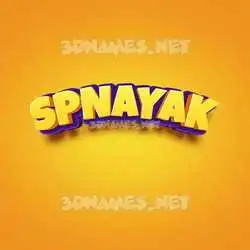 spnayak in Orange Toon style - 3D name wallpaper