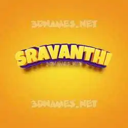 sravanthi in Orange Toon style - 3D name wallpaper