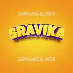 sravika in Orange Toon style - 3D name wallpaper