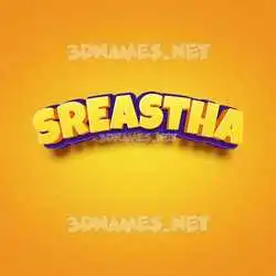 sreastha in Orange Toon style - 3D name wallpaper