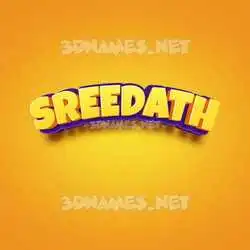 sreedath in Orange Toon style - 3D name wallpaper
