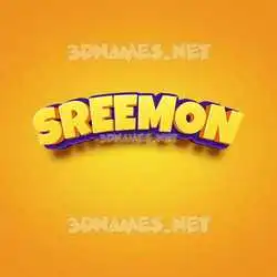 sreemon in Orange Toon style - 3D name wallpaper
