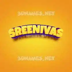 sreenivas in Orange Toon style - 3D name wallpaper