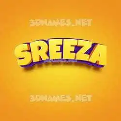 sreeza in Orange Toon style - 3D name wallpaper