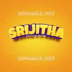 srijitha in Orange Toon style - 3D name wallpaper