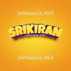 srikiran in Orange Toon style - 3D name wallpaper