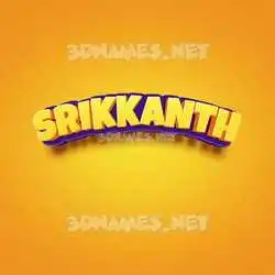 srikkanth in Orange Toon style - 3D name wallpaper
