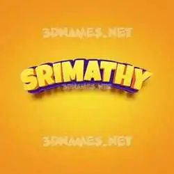 srimathy in Orange Toon style - 3D name wallpaper
