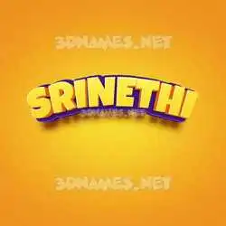 srinethi in Orange Toon style - 3D name wallpaper
