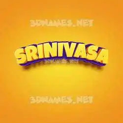 srinivasa in Orange Toon style - 3D name wallpaper