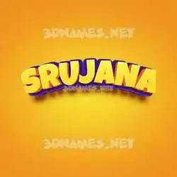 srujana in Orange Toon style - 3D name wallpaper
