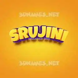 srujini in Orange Toon style - 3D name wallpaper