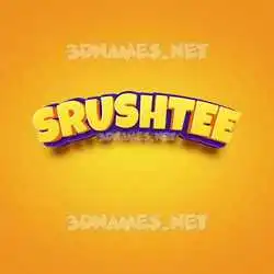 srushtee in Orange Toon style - 3D name wallpaper