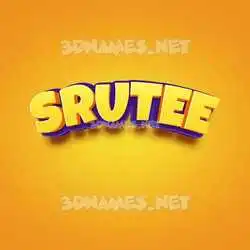 srutee in Orange Toon style - 3D name wallpaper
