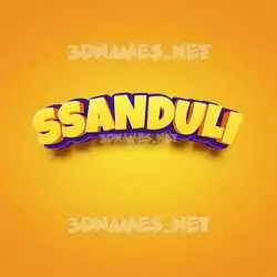 ssanduli in Orange Toon style - 3D name wallpaper