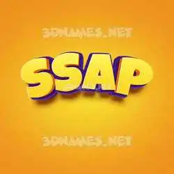 ssap in Orange Toon style - 3D name wallpaper