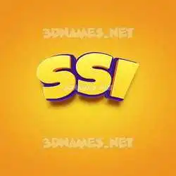 ssi in Orange Toon style - 3D name wallpaper