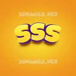 sss in Orange Toon style - 3D name wallpaper