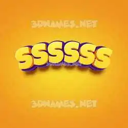 ssssss in Orange Toon style - 3D name wallpaper
