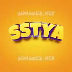 sstya in Orange Toon style - 3D name wallpaper