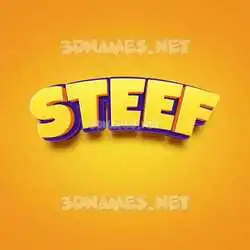steef in Orange Toon style - 3D name wallpaper