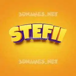 stefii in Orange Toon style - 3D name wallpaper