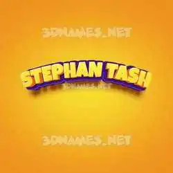 stephan tash in Orange Toon style - 3D name wallpaper
