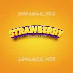 strawberry in Orange Toon style - 3D name wallpaper