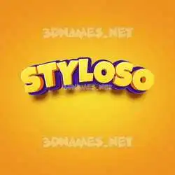 styloso in Orange Toon style - 3D name wallpaper