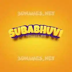 subabhuvi in Orange Toon style - 3D name wallpaper