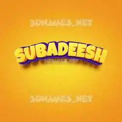 subadeesh in Orange Toon style - 3D name wallpaper