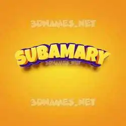 subamary in Orange Toon style - 3D name wallpaper